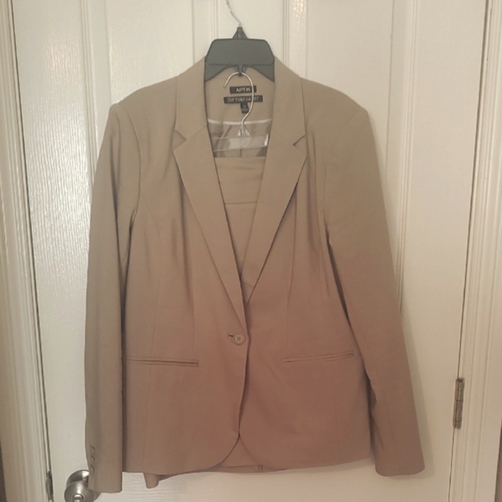 Tan Blazer & Skirt Suit